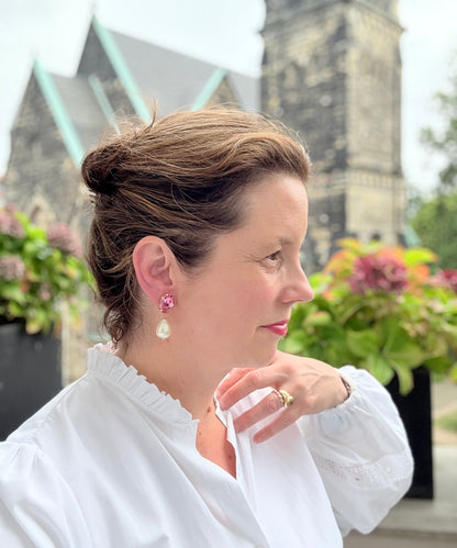 Rosa Glitzer-Clips mit leichter Baumwollperle