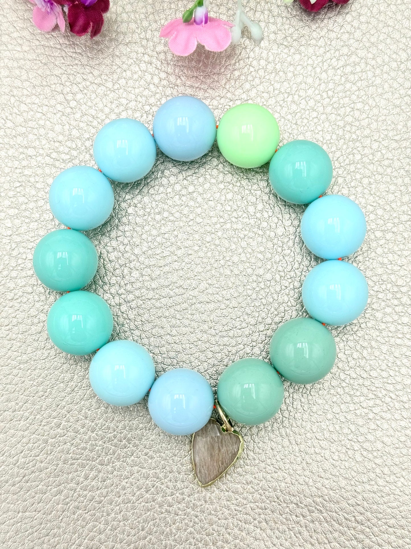 Armband glitzerblume*  BUBBLE # 66