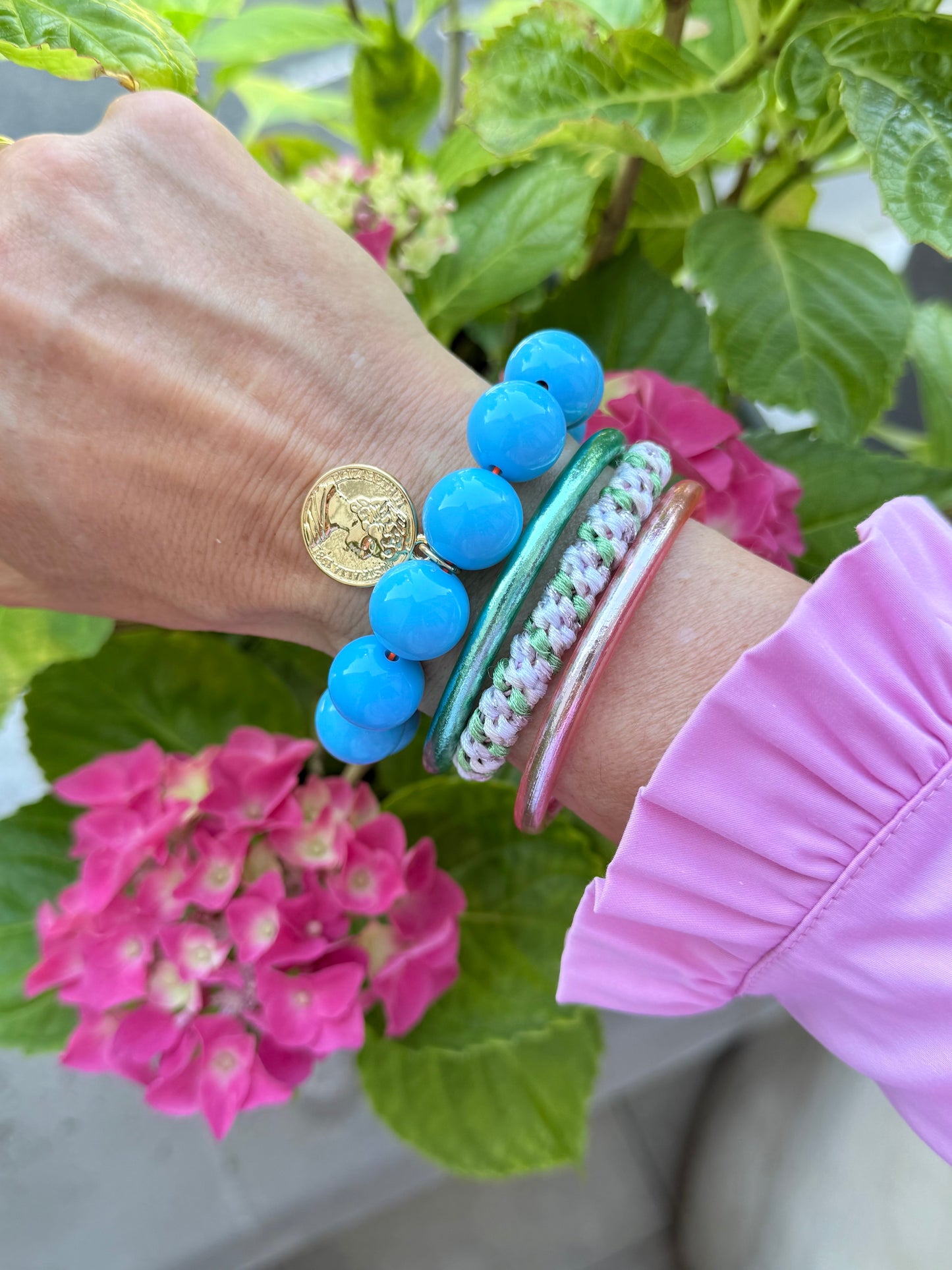 Armband glitzerblume*  BUBBLE # 78