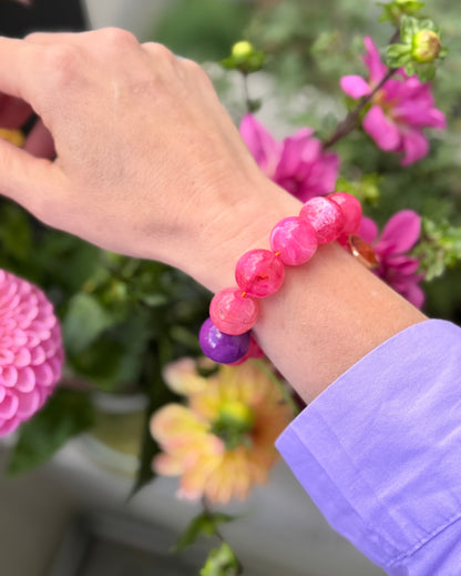 Armband glitzerblume*  BIG BUBBLE # 12