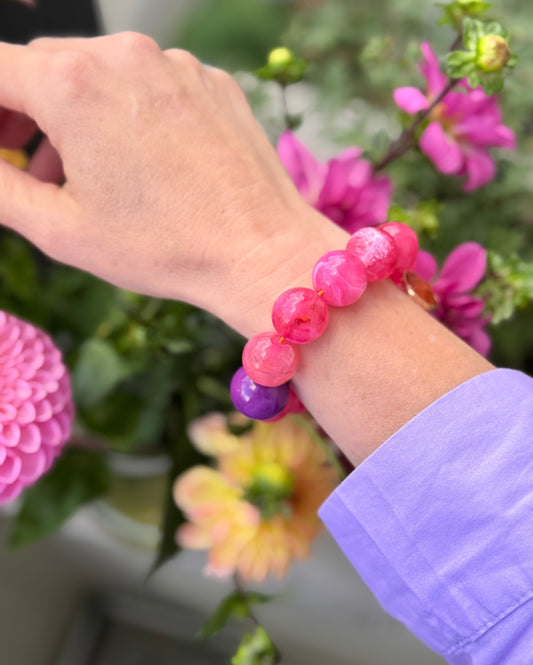 Armband glitzerblume*  BIG BUBBLE # 12