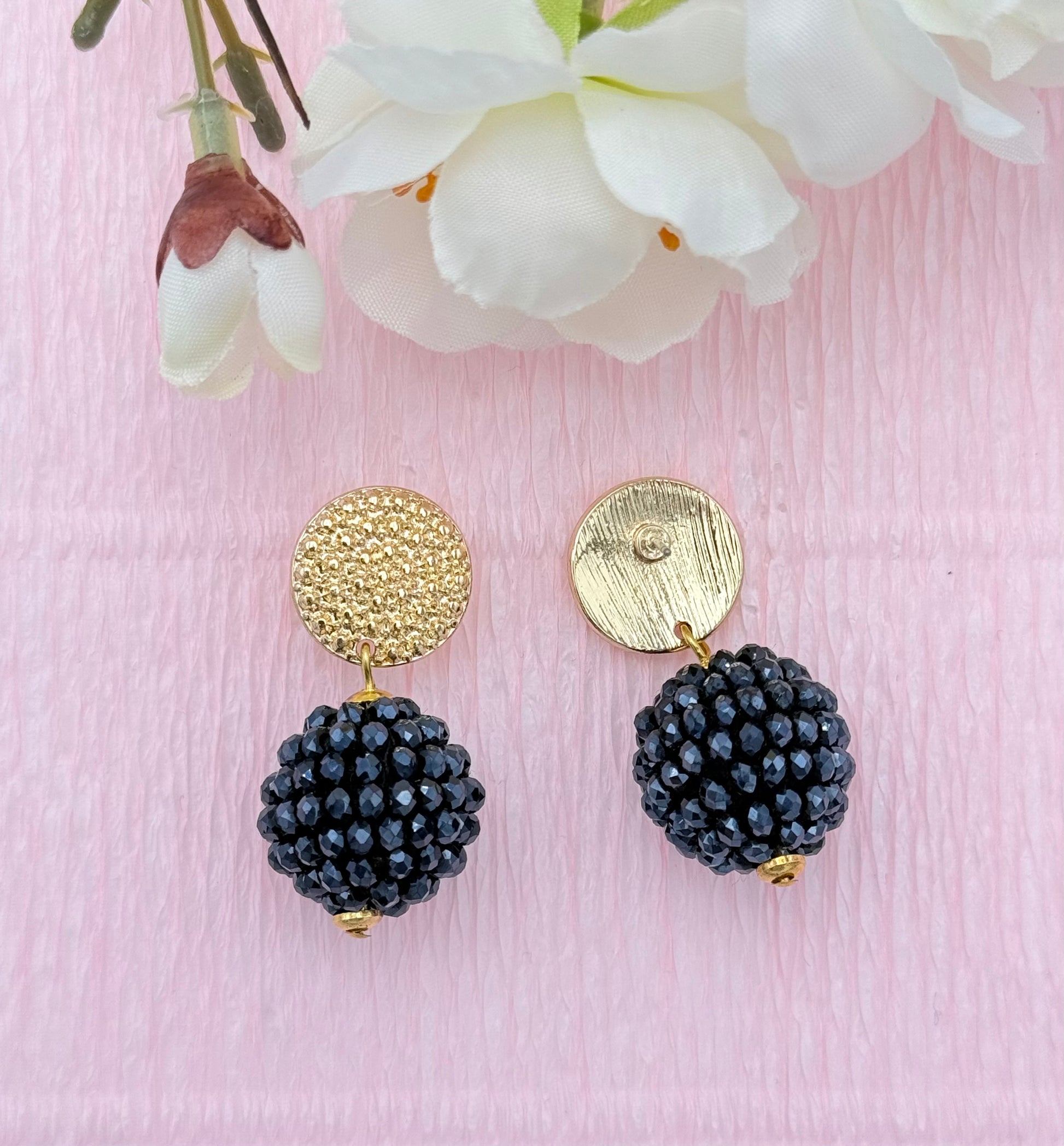 schwarze Ohrringe, Ohrringe schwarz, goldene Ohrringe, Glitzer Ohrringe, Modeschmuck Ohrringe, hochwertiger Modeschmuck, Ohrringe Tropfen, Tropfenohrringe, Onlineshop Ohrringe