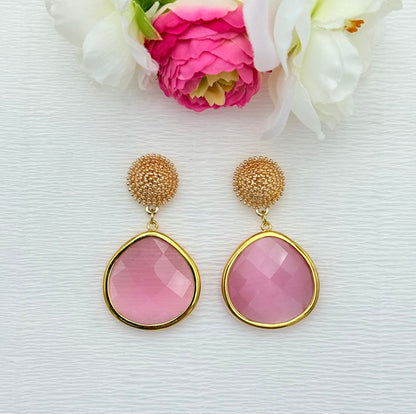 rosa Ohrringe, Ohrringe rosa, goldene Ohrringe, Glitzer Ohrringe, Ohrringe glitzer, Modeschmuck Ohrringe, hochwertiger Modeschmuck, Onlineshop Ohrringe, Tropfenohrringe, Ohrringe mit rosa Tropfen