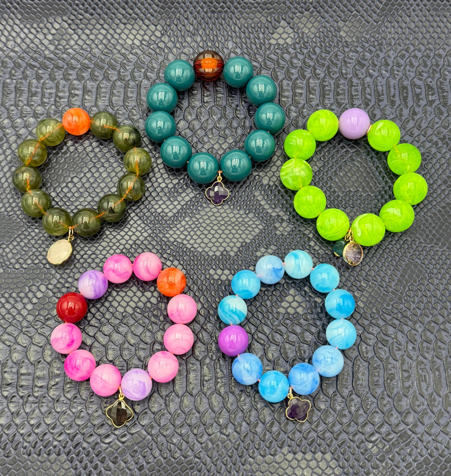 Armband glitzerblume*  BIG BUBBLE # 35