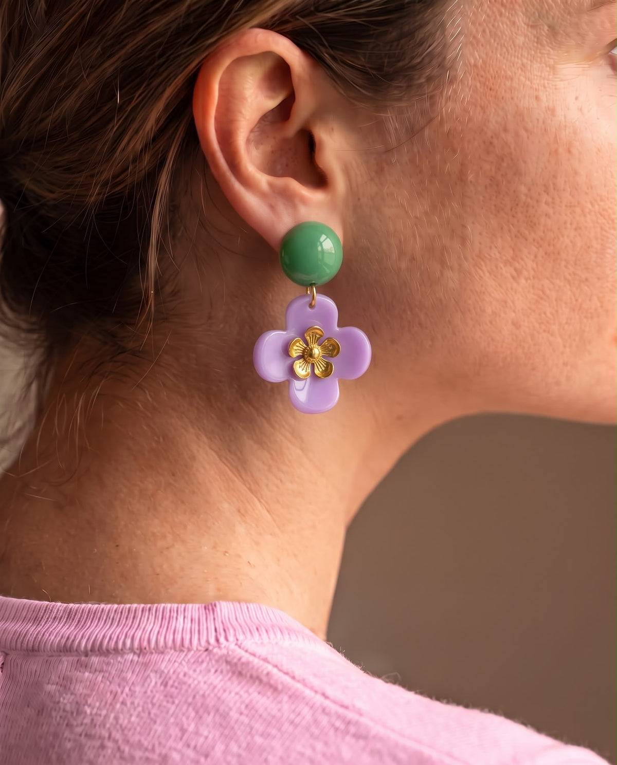 Lila Blumenohrringe - Unsere neue Kollektion Poppy Bloom