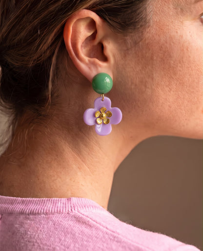 Lila Blumenohrringe - Unsere neue Kollektion Poppy Bloom