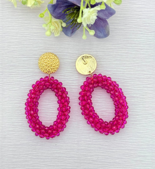 Pinke Ohrringe, Ohrringe pink,  Ohrringe mit Tropfen, Tropfenohrringe, Glitzer Ohrringe, Ohrringe glitzer, Modeschmuck Ohrringe, hochwertiger Modeschmuck, Onlineshop Ohrringe, Statementohrringe