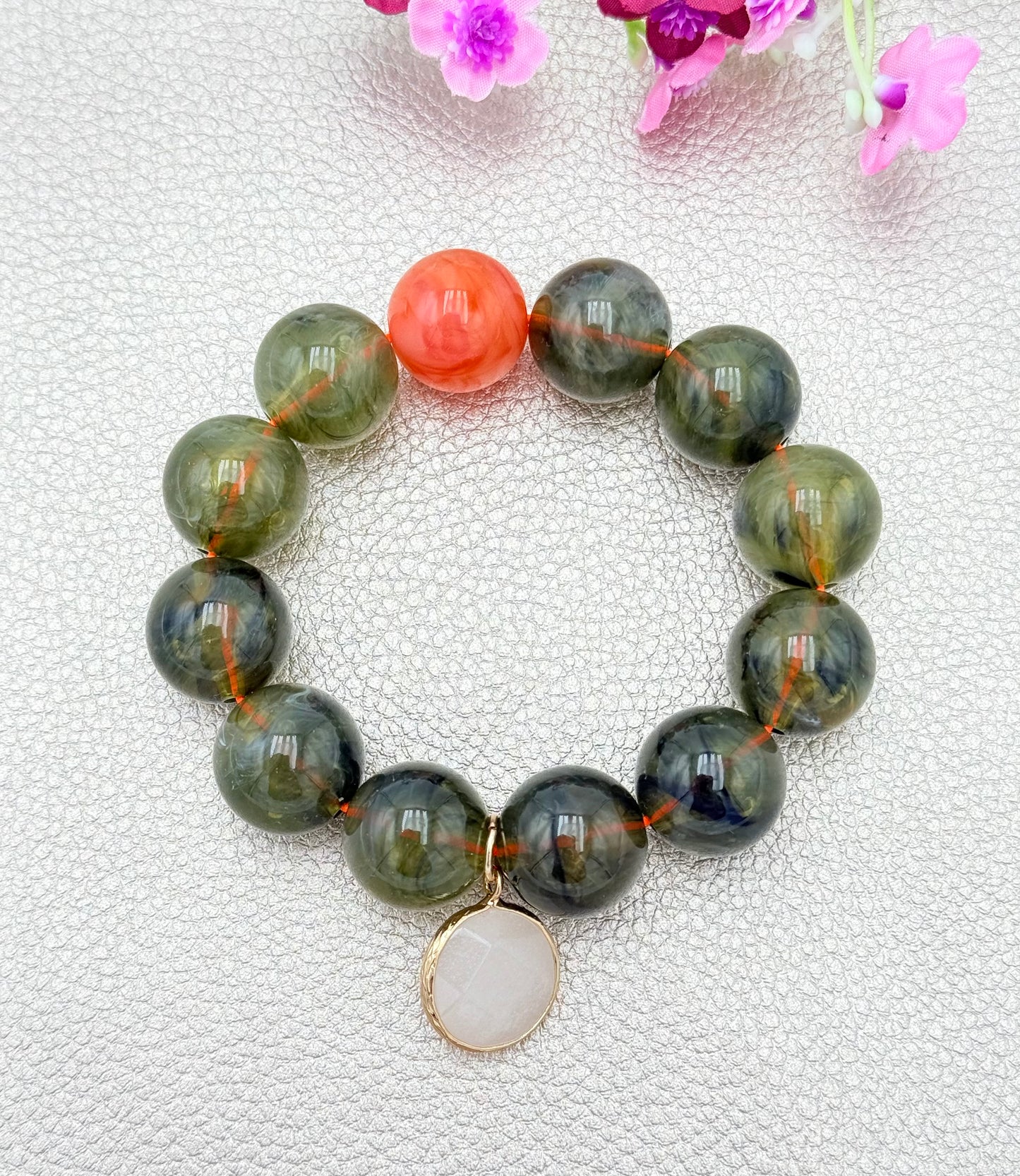 Armband glitzerblume*  BIG BUBBLE # 32